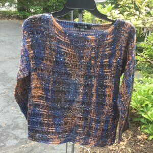 Forever 21 Glister Sequin on Orange and Blue Sweater